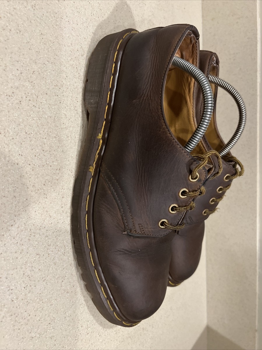 Vintage Dr Doc Martens 4 eye Oxford Brown Shoes Men display picture 2