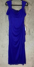 Alex Evenings Woman's Cold Shoulder Gown Royal Blue Size: 12 Orig 139