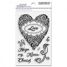 STAMPENDOUS RUBBER STAMPS HEART PALPITATIONS NEW clear STAMP SET last one
