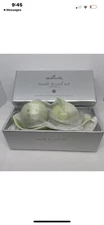 NEW Hallmark Keepsake First Tooth & Curl Set Ceramic Two Peas in a Pod Baby Gift