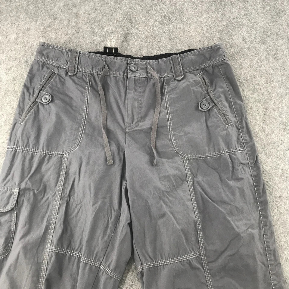 SJB Active Pants Womens Size PL Gray Capri Cargo Hiking Drawstring Waistband - Image 3 of 4