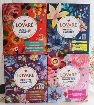 32 Teebeutel  LOVARE schwarzer grüner Tee Sortiment Schwarze Tee Assorted