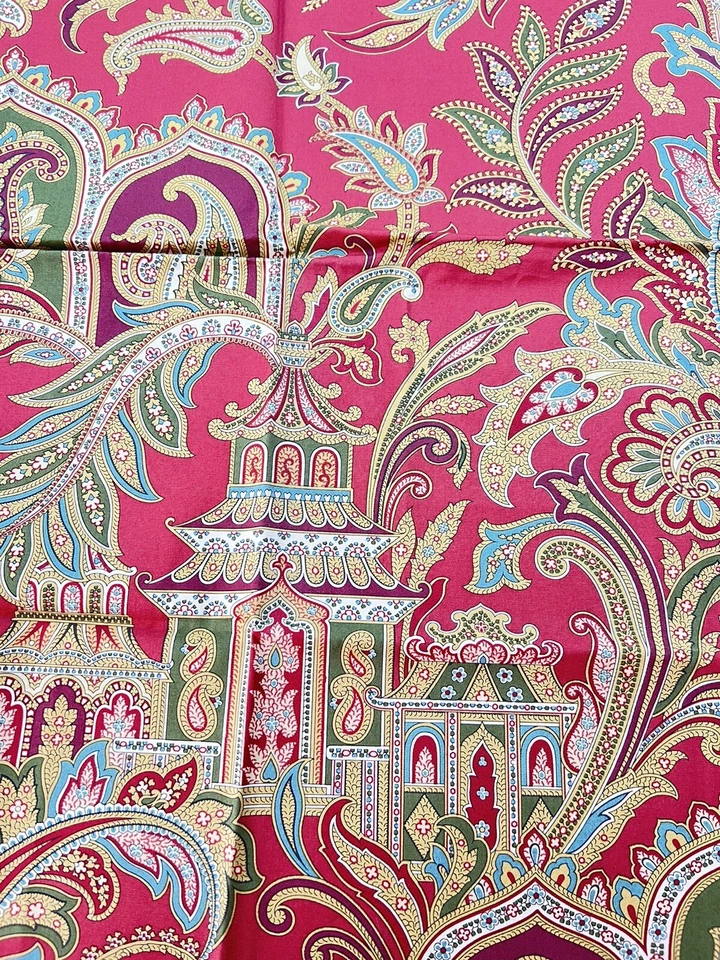 1 pieces- Scalamandre fabrics-  PAGOLA PAISLEY -23" by 27"  - Color Red - Image 2 of 3