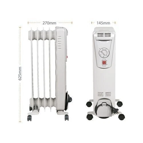 Arlec 1000W 5 Fin Oil Column Heater with 3 settings Thermostat Control  u0026amp; Castor | eBay