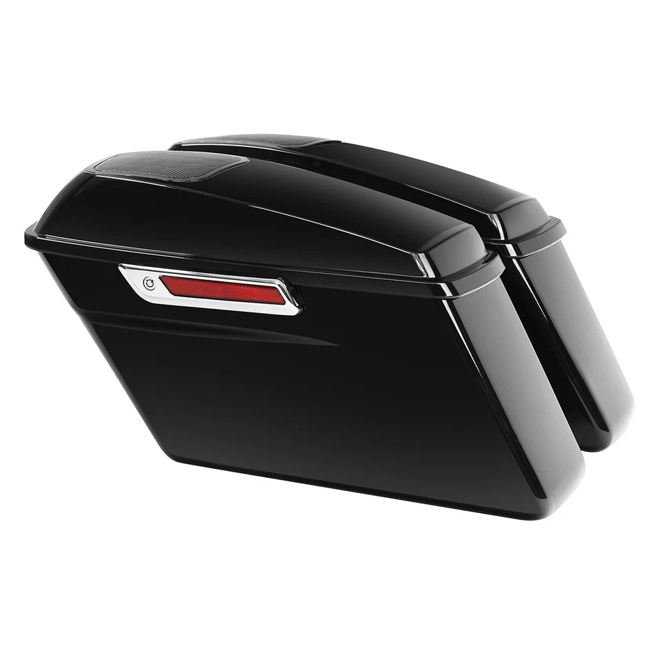 Alforjas rígidas 6x9" altavoces tapas soporte apto para Harley Softail Fatboy 84-2017 Foto 3 de 4