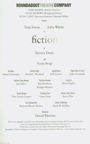 Playbill + Fiction + Julie White , Tom Irwin , Emily Bergl - Picture 2 of 4