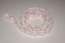New 4 ft Baby Pastel Pink Yellow Blue Handmade Braided Fleece Cat Toy Help BCR 