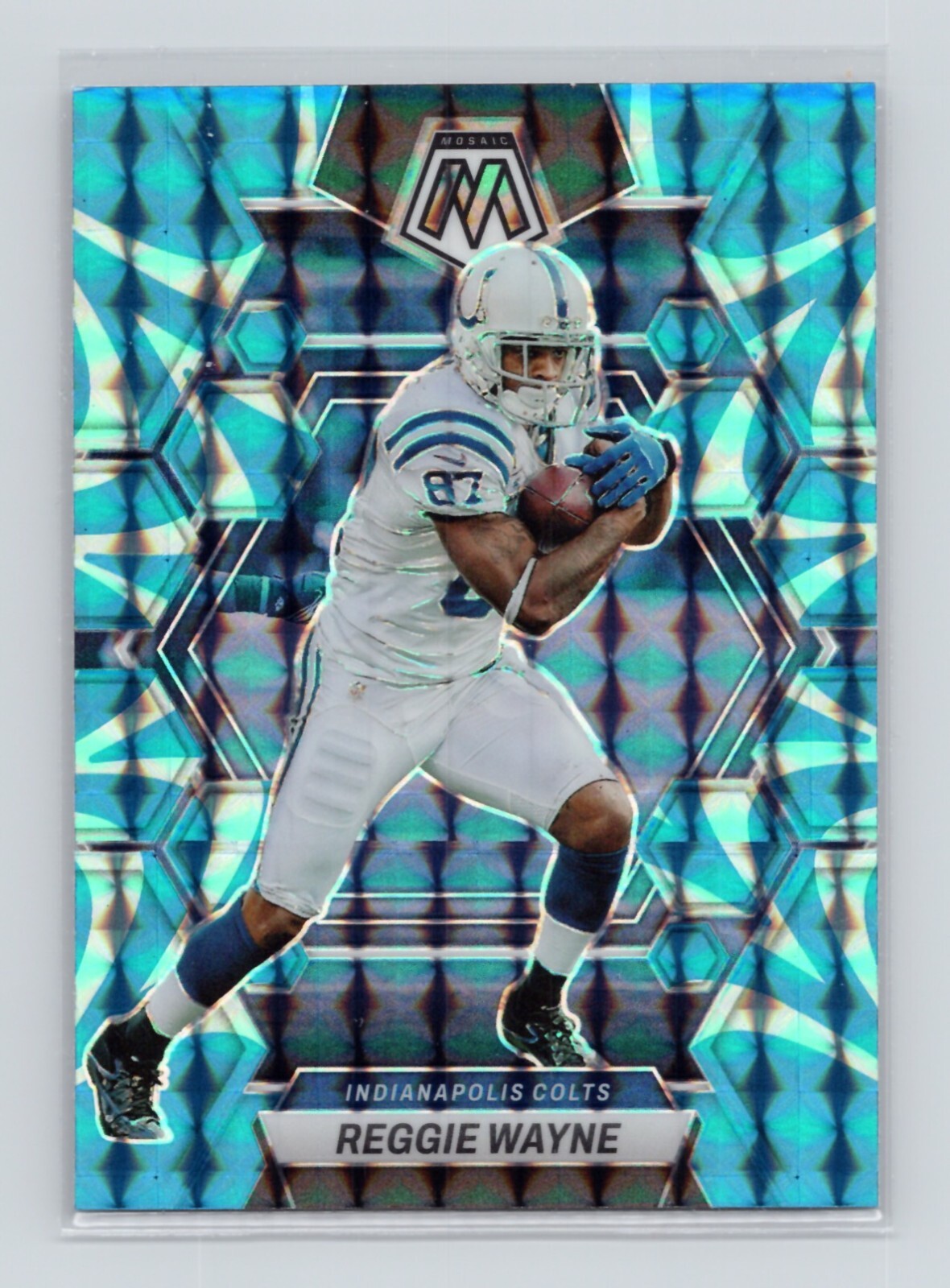 2023 Panini Mosaic Reactive Blue #101 Reggie Wayne - Indianapolis Colts