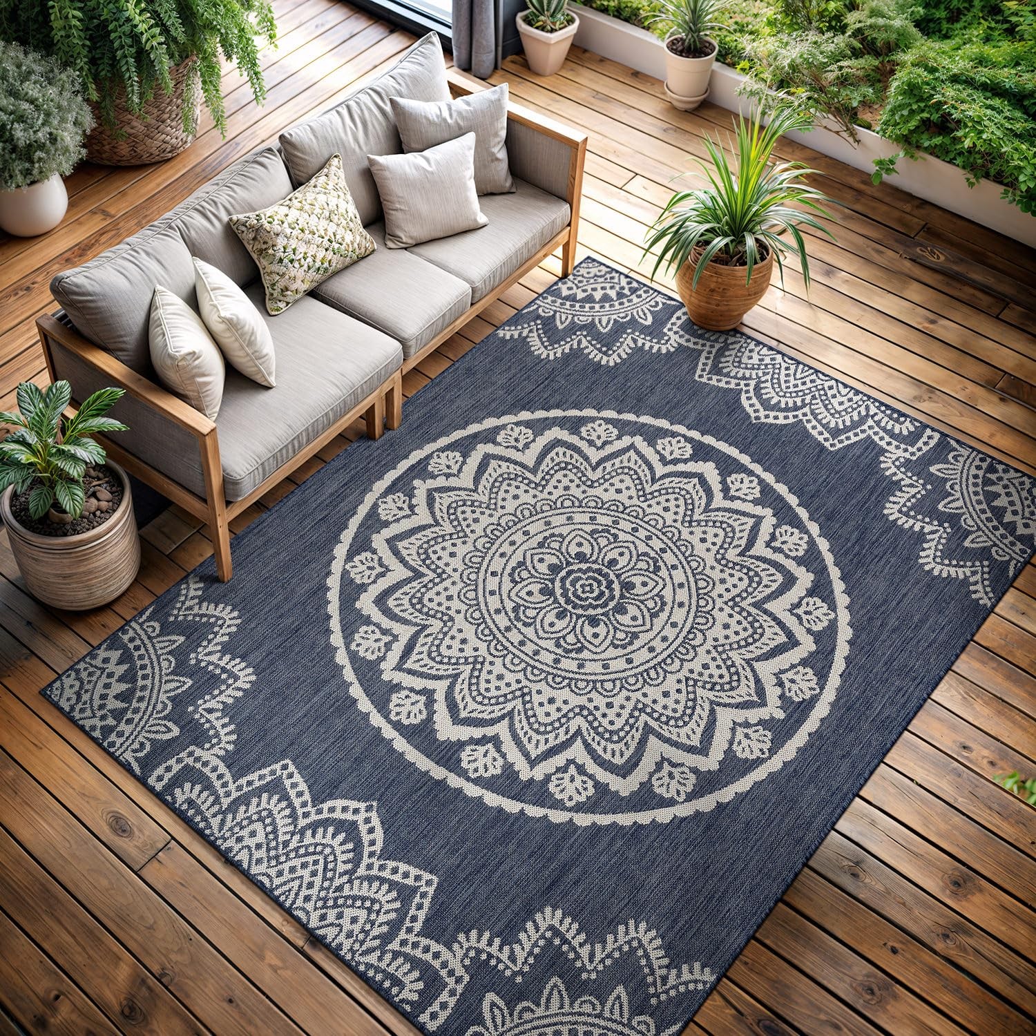 Outdoor Rug 5x7 Modern Area Rugs for Indoor and Outdoor Patios and Porches - ...