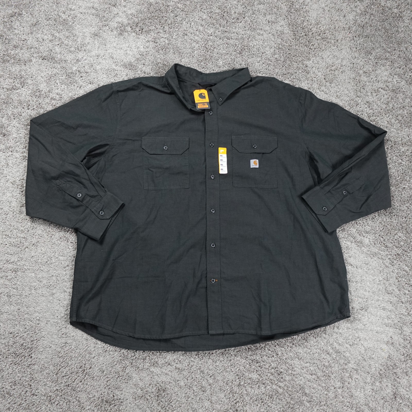 Carhartt Shirt Men’s 4XL Button Up Long Sleeve Loose Fit Chambray New