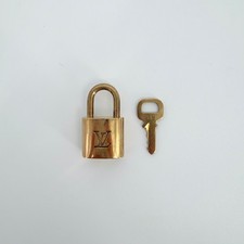 Louis Vuitton Padlock and Key Set Brass Gold 339 Authentic Luxury Hardware