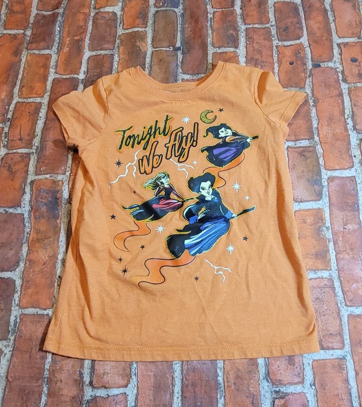 Jumping Beans Disney Hocus Pocus Girls Halloween T Shirt Size 7 Guc Orange