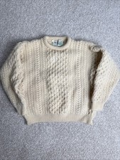 Vintage PURE NEW WOOL cable knit sweater It  s Traditional Tis Irish Size Large