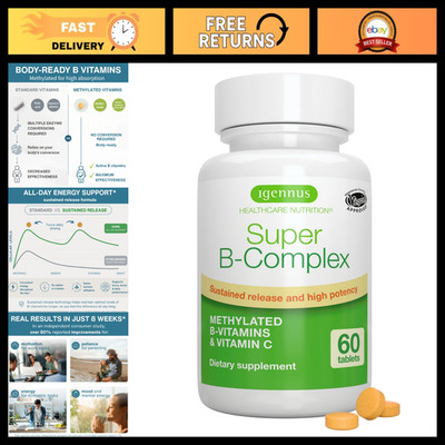 High Absorption Super B-Complex | Methylated Active B Vitamins for Energy & Well
