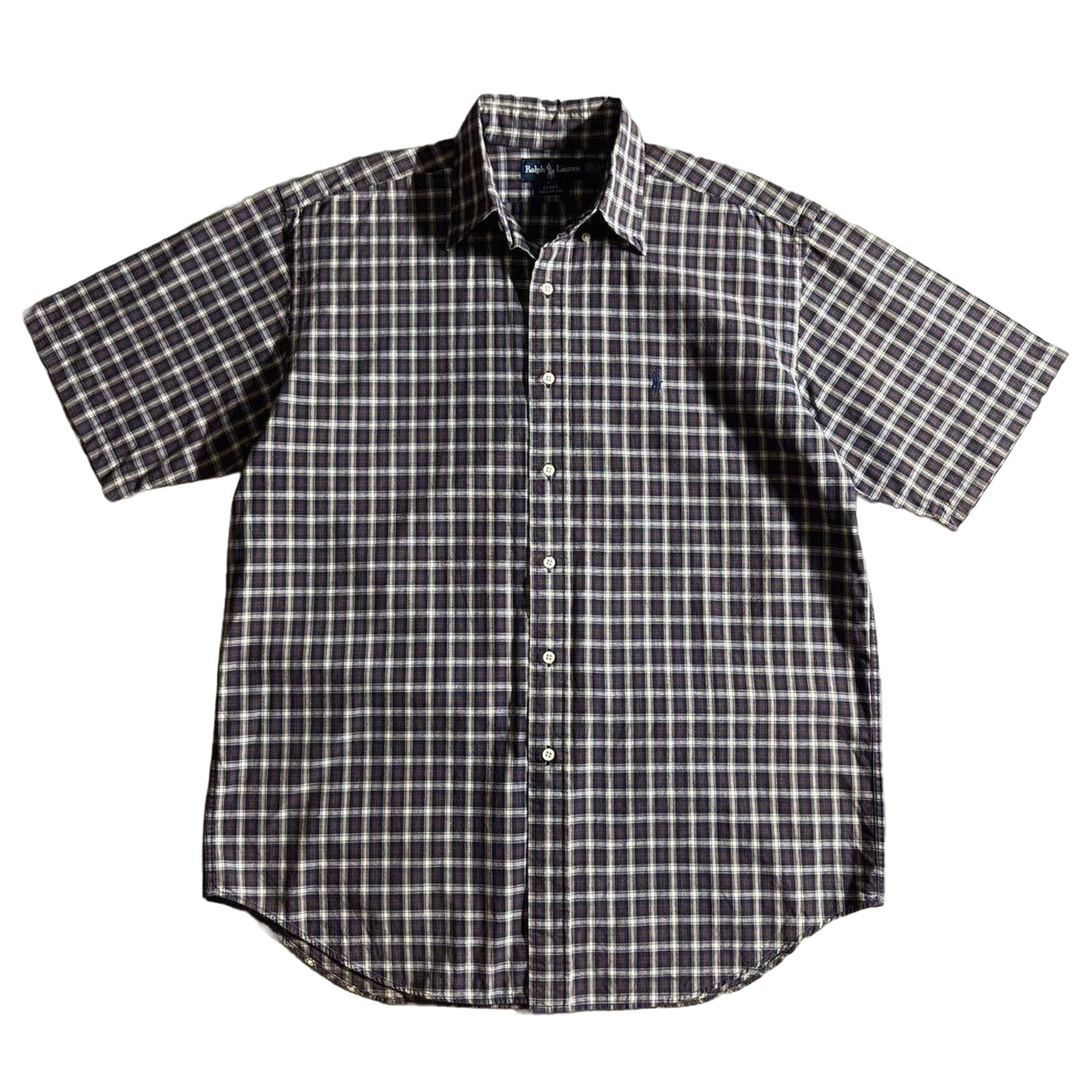 90s Polo Ralph Lauren USA Made S/S Check Shirt Size M Vintage F/S