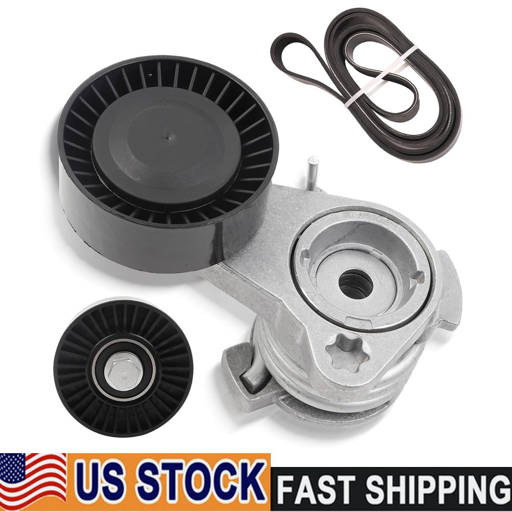 Serpentine Belt Tensioner Idler Pulley Kit Fit for BMW 128i 328i 330i 528i 530i
