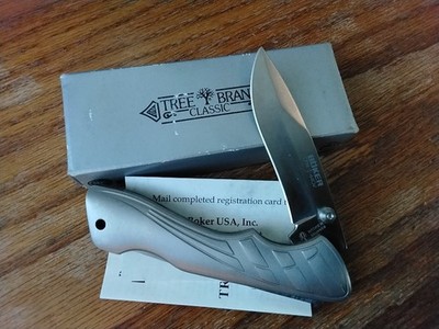 Boker Titan 3 Germany Tree Brand Cpm 440v Blade Knife Titanium Scales Lock Back 