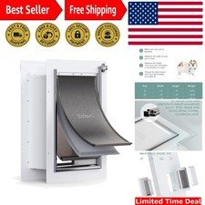 Telescoping Pet Door with 3-Flap Security - Fits Walls Up to 7.25 Inches Thick