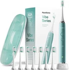 Aquasonic Vibe Electric Toothbrush ADA Accepted 8 Brush Heads Travel Case Mint