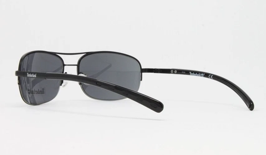 Timberland TB7113-02A Men's Sunglasses Matte Black 61mm Aviator Half Rim Metal