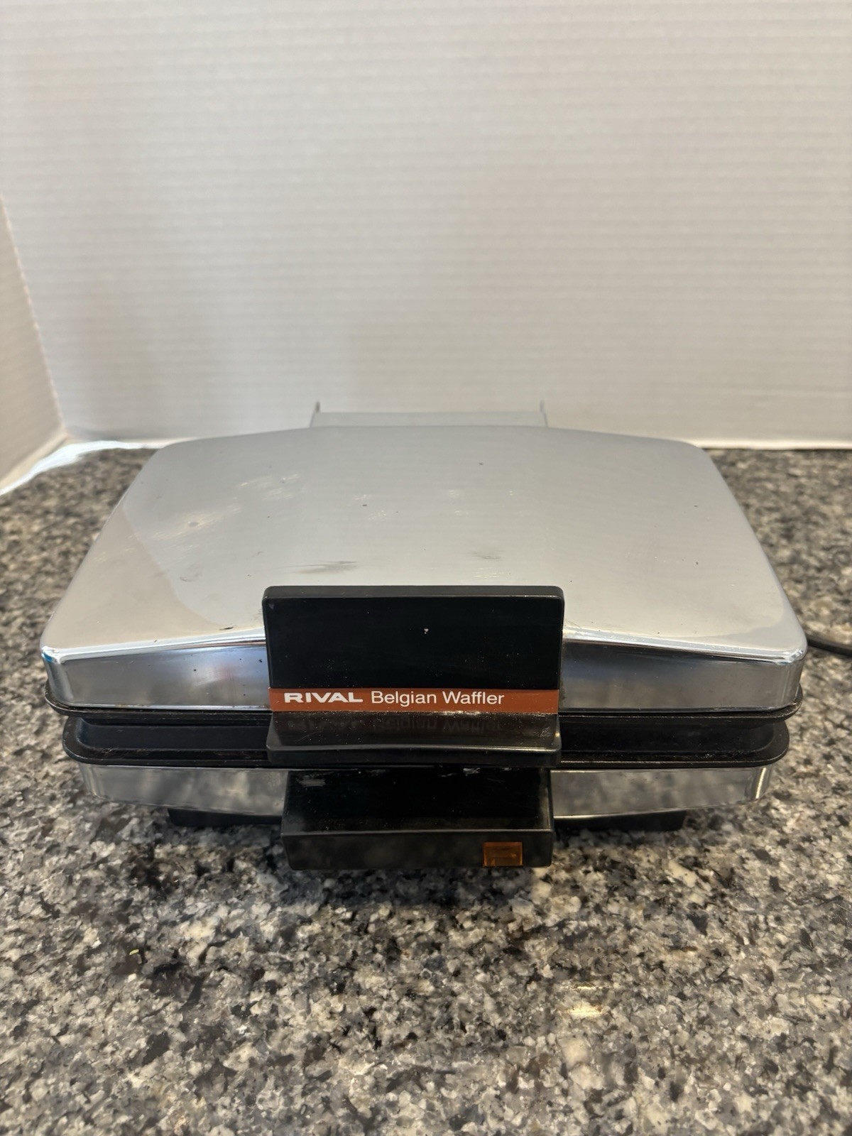 Vintage Rival Chrome Belgian Waffle Maker Model 9710 Origina
