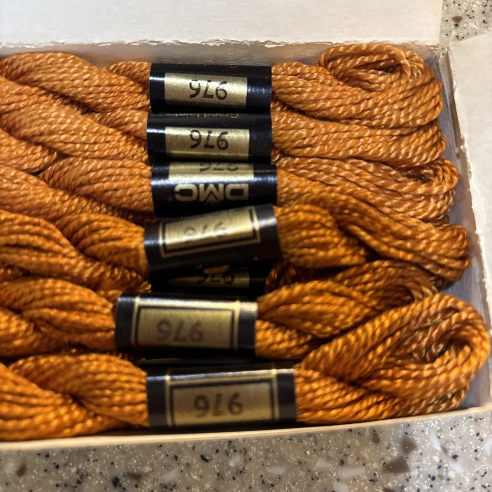 NOS DMC Pearl Cotton (Coton Perle) Size 3 Color 976 ORANGE 12 skeins - Image 2 of 3