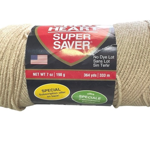 Red Heart Super Saver Acryl Garn Buff 0334 4-Medium 7 Unzen 364 Yds - Bild 2 von 3
