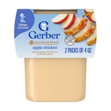 Gerber Baby Food 2nd Foods, Dinner, Apple Chicken Puree, 4 Ounce Tubs, 2-Pack