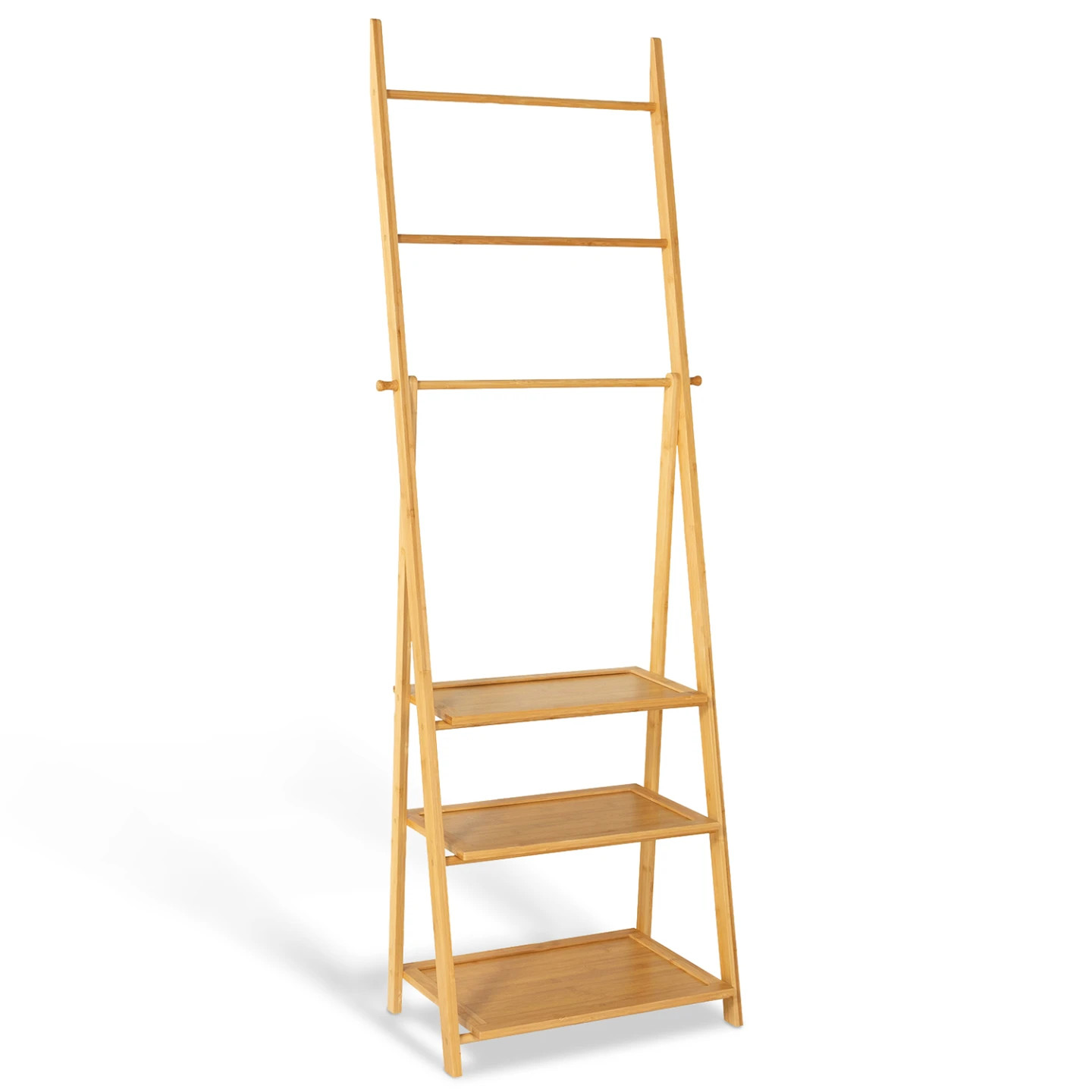 Porte-serviettes LANA 3 niveaux structure autoportante en bambou hydrofuge