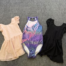 Ballet Dance Dress Bundle Of 3 Girls Size 4/5 Black Pink Shimmer Leotard
