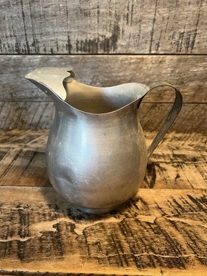 Vtg Hadson Pure Aluminum Water Pitcher Rustic Kitchen Decor Ware Read
