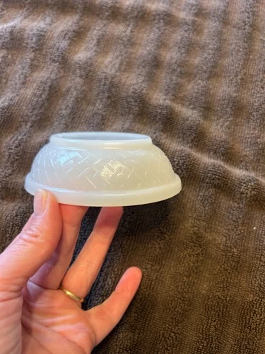 Vintage Hazel Atlas Milk Glass Hen on Next Basket Weave Base Replacement