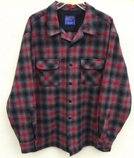 NWOT Pendleton Original Board Shirt Shadow Plaid Wool Loop Collar XL