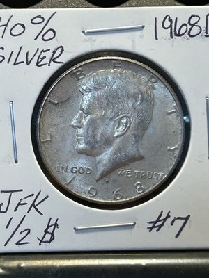 1968D Kennedy 1/2 Dollar 40% Silver very Nice Coin Please View