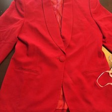 Christian Dior Vintage Red Blazer/Jacket Size 12 Made In USA 100% Wool