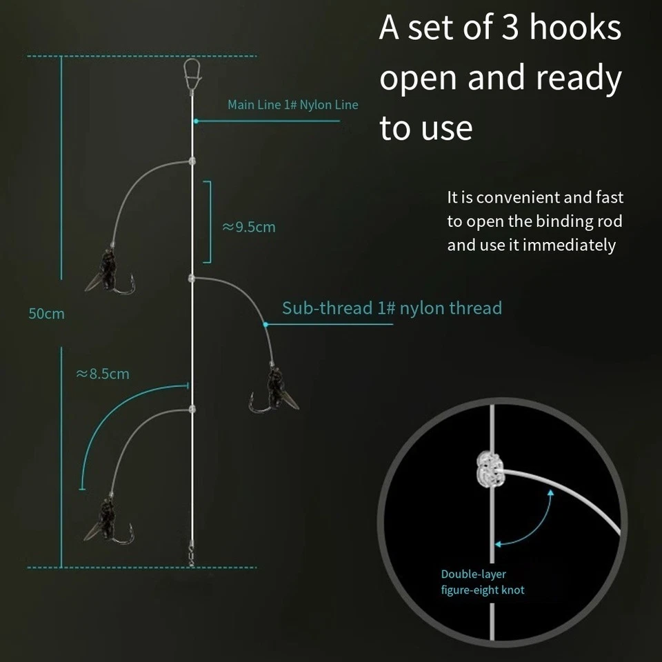 Fliegenfischen Köder Rig mit Silikonflügeln schwimmend und Fisch Lockstoff Bes - Bild 3 von 4