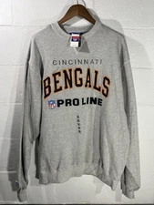 VTG Russell Cincinnati Bengals Sweatshirt Pro Line NFL Gray size XXL 2XL 90s
