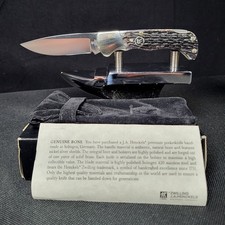 J.A. Henckels HK0135CHFL Lockback Folding Hunter Black Chipped Flint Bone 135