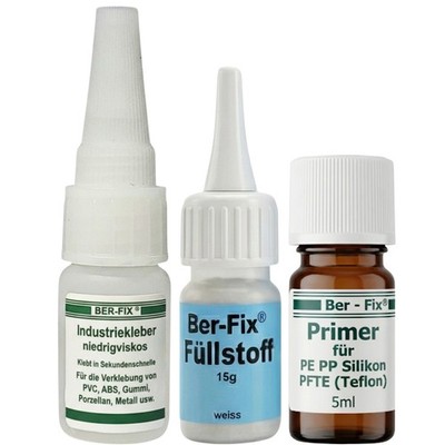 Ber-Fix Primer Füllstoff Set 25g Schweißnahtkleber PVC PE PP ABS Metall