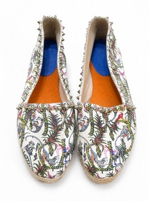 Christian Louboutin Ares Loubi Jungle Spiked Espadrille Shoes - Size 38