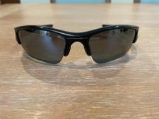 Used Oakley Flak Jacket XLJ 24-428 Polished Black - Black Iridium Polarized Lens
