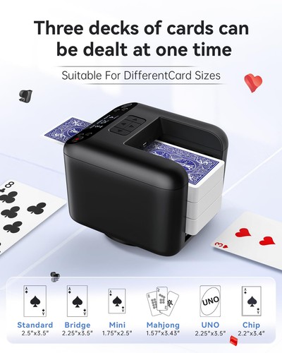 Automatic Card Dealer 1-2-3 Deck, 12 Players, 4 Drawing Remotes, Rechargeable... - Picture 2 of 6