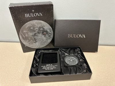 NEW BULOVA Lunar Pilot Travel Watch B1971-GWP Apollo 15 Space Alarm Desk Clock