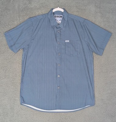 DIXXON Flannel The Benny Triple Stripe Blue S/S Button Up Shirt Men's Large L