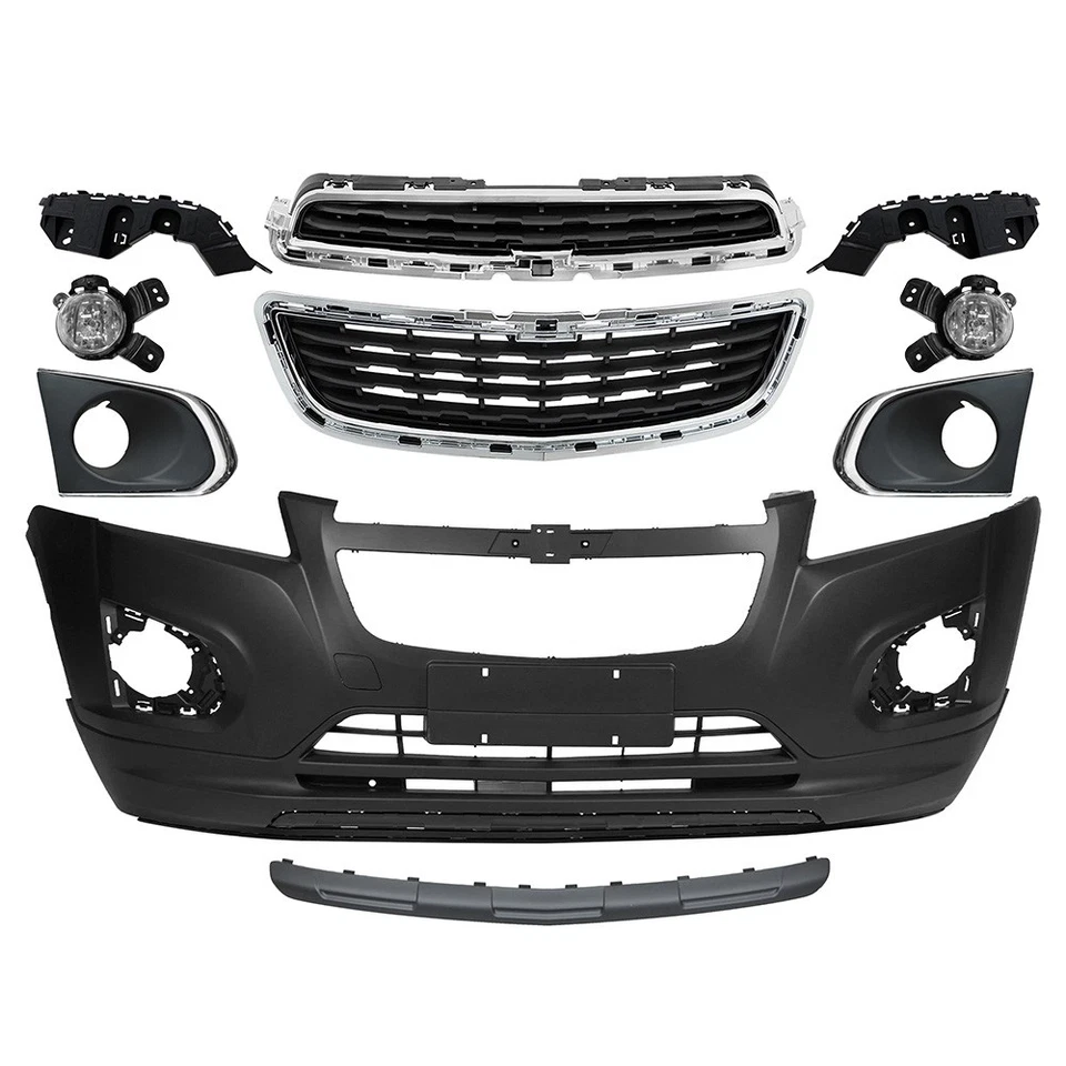 Front Bumper Cover Assembly Grille Kit For 2015-2016 Chevy Trax with Fog Light Foto 2 de 4