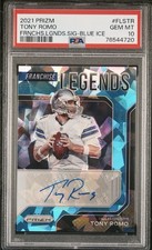PSA 10 2021 Prizm Franchise Legends Signatures Tony Romo #FLS-TR Blue Ice /75