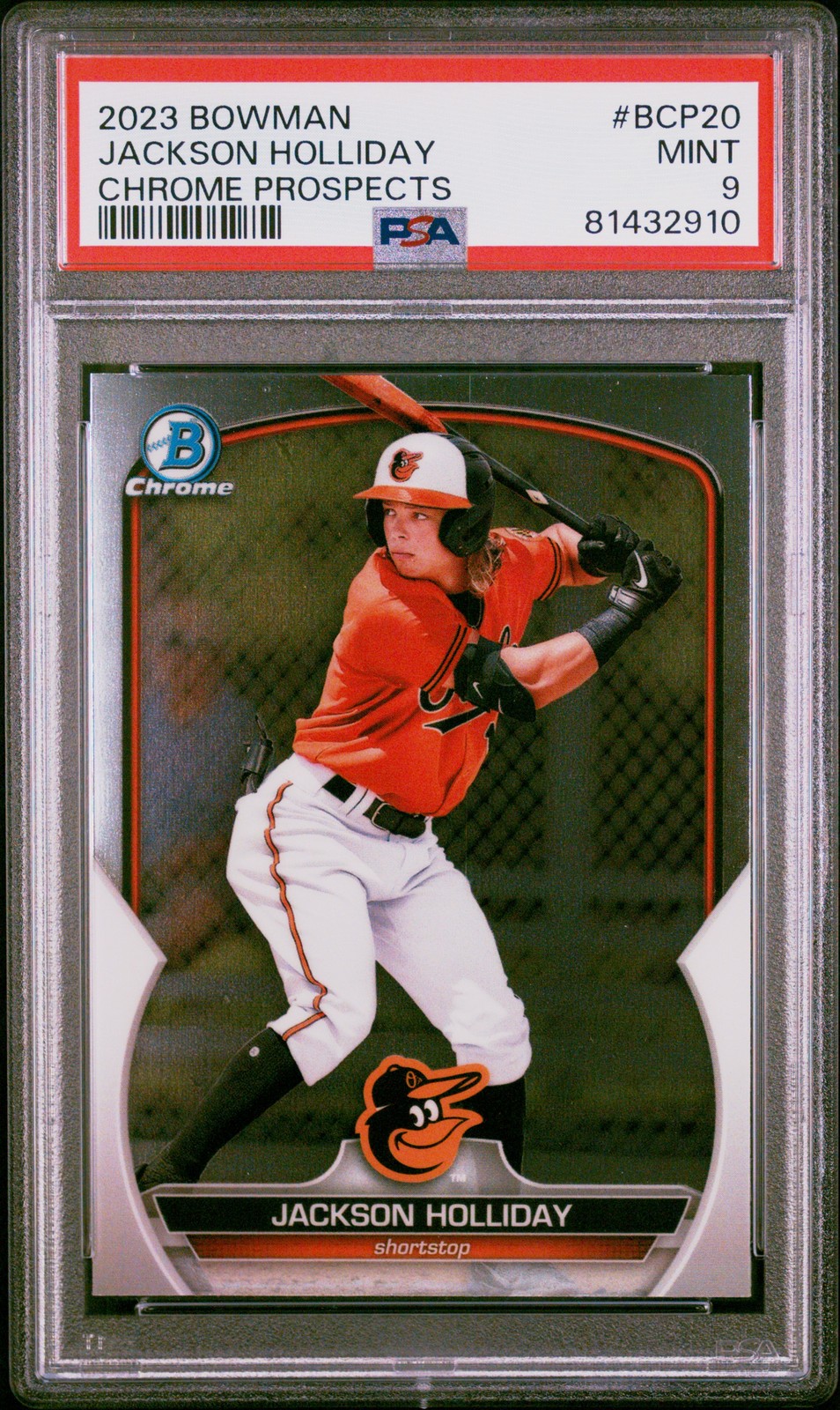 2023 BOWMAN CHROME PROSPECTS #BCP20 JACKSON HOLLIDAY PSA 9