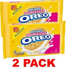 NABISCO OREO GOLDEN DOUBLE STUF FAMILY SIZE Sandwich Cookies 1lb 2.71oz - 2 PACK