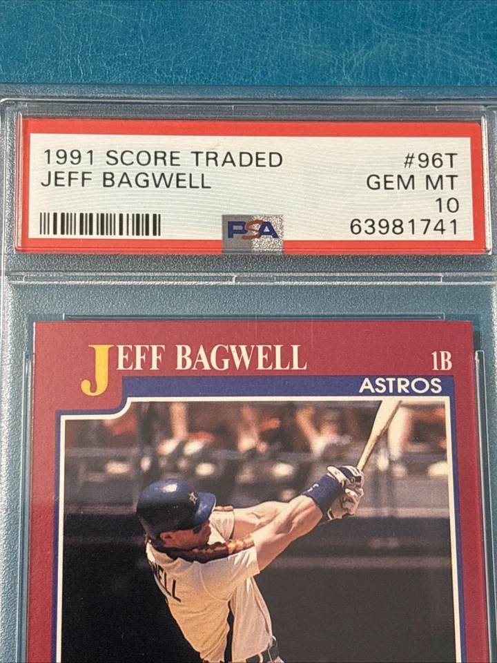 1991 SCORE TRADED MLB BASEBALL CARD #96T JEFF BAGWELL ROOKIE RC PSA 10 GEM MINT - Image 2 of 3