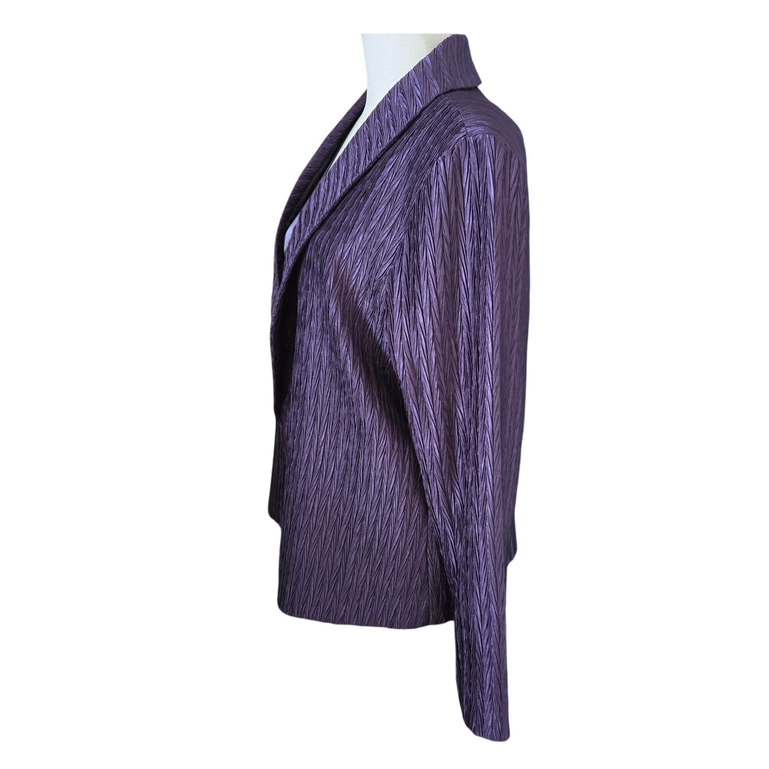 Chicos 2 Piece Open Jacket Textured Metallic Purp… - image 4